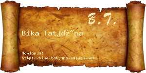 Bika Tatjána névjegykártya